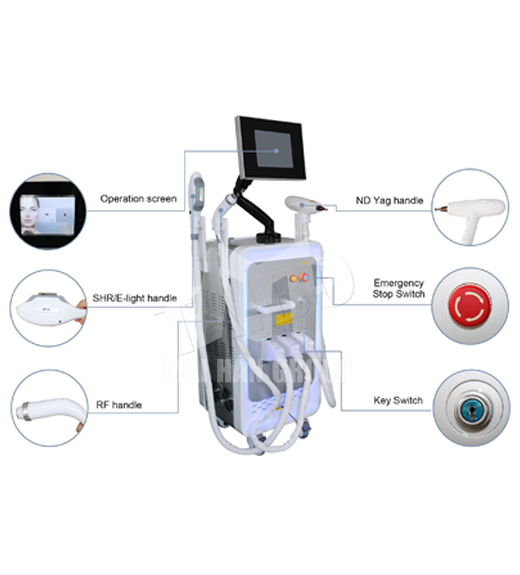 Máy triệt lông 3 trong 1  Elight -  RF -  ND Yag Laser 